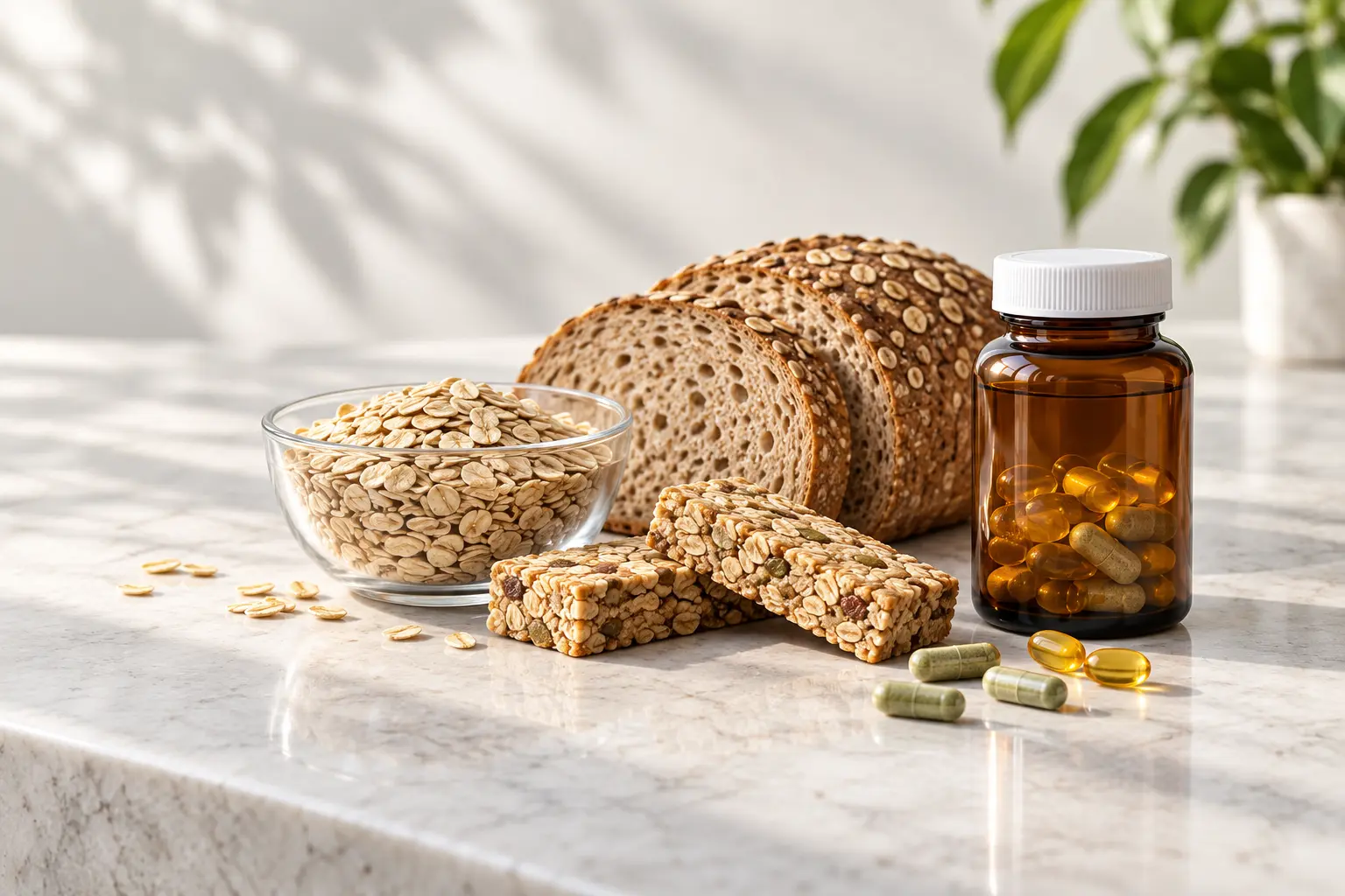 Finished grain-based foods and nutritional supplement products